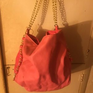 Pink Chain Shoulder Tote Purse